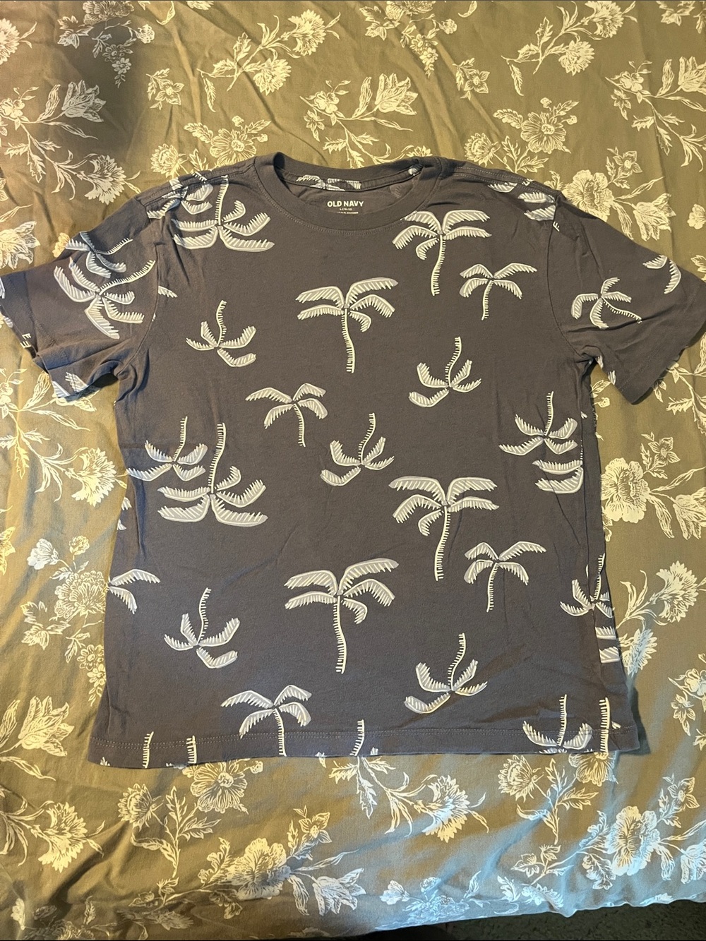 Old Navy Navy Palm Tree Print Short Sleeve Tee